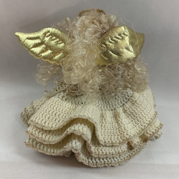 Vintage Crocheted Angel Doll Christmas Tree Topper - Picture 5 of 7